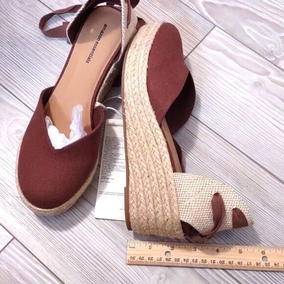(61-3729) Amazon Essentials Women's Mid Wedge Espadrille Sz 8 - Picture 6 of 9